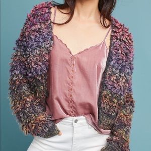 {A n t h r o} Pink Velvet Top